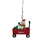 Filled with Joy Wagon Personalized Name Ornament Gabriel