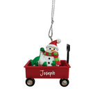 Filled with Joy Wagon Personalized Name Ornament Joseph