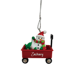 Filled with Joy Wagon Personalized Name Ornament Zachary