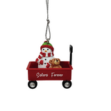 Filled with Joy Wagon Personalized Name Ornament Sisters Forever