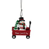 Filled with Joy Wagon Personalized Name Ornament Peace Love & Joy