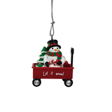 Filled with Joy Wagon Personalized Name Ornament Let It Snow!