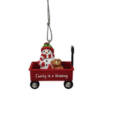 Filled with Joy Wagon Personalized Name Ornament Family is a  Blessing
