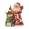 Jim Shore Dated 2023 Santa and Christmas Tree "Wrapped in Christmas Cheer" Figurine, 7.2" Gold Crown Exclusive