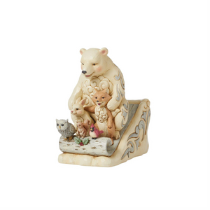 Jim Shore Heartwood Creek Woodland Animals on Toboggan Figurine