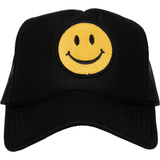 Happy Face Emoji Black Katydid Embroidered Trucker Hat