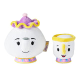Disney Beauty and the Beast plush toy set featuring Mrs. Puff and Chip on a clean white background.