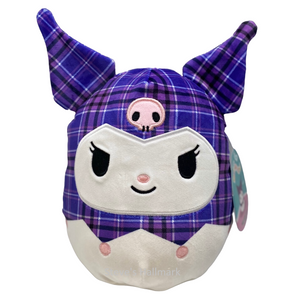 Squishmallow Sanrio Kuromi in Purple Plaid 8" Stuffed Plush by Kelly Toy