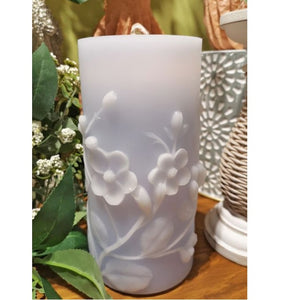 Lavender Jasmine Flowers Water Fountain Candle with Remote Control