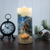A Savior is Born Holy Family Nativity Fiber Optic Candle 7"