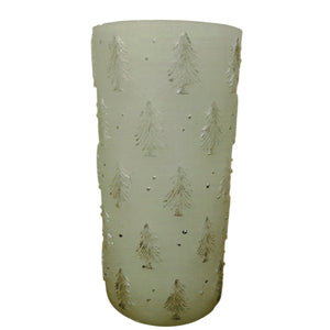 Silver Pine Tree Water Fountain Candle with Remote Control 8"
