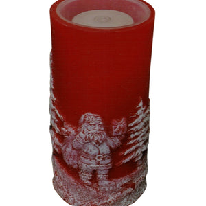 Red Santa Water Fountain Candle with Remote Control 8"