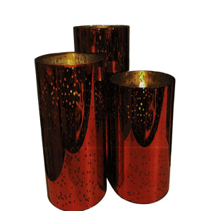 Set of 3 Mercury Glass Candle 5", 6", and 7"