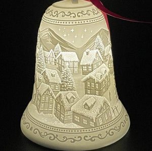 Village Scene Luumii Lights Bell Ornament