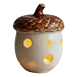 LED Light Up Acorn Ceramic Sitter Figurine 4.75"