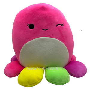 Squishmallow Neon Sealife Squad Lasla the Winking Pink Octopus 12" Stuffed Plush by Kelly Toy Jazwares