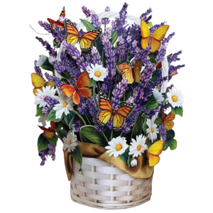 Lavender & Butterflies Fresh Cut Paper Flowers Pop-Up Bouquet