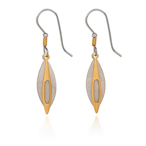 Silver Forest Layered Mixed Metal Shapes Pierced Earrings