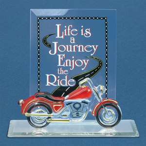 Glass Baron "Life is a Journey" Motorcycle Glass Figurine