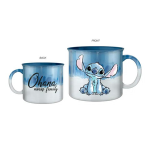 Lilo and Stitch Ohana Means Family Reactive Glazed Ceramic 20 Oz. Camper Mug
