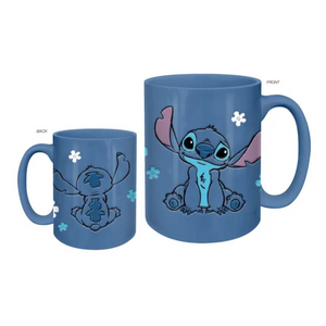 Lilo and Stitch Front and Back Sketch Wax Resist 17 Oz. Ceramic Pottery Mug