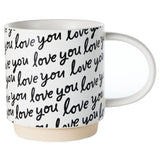 Hallmark Love You Script Black and White Mug, 16 oz.