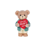 Love You Bear-y Much Bear with Flocking Fur Standing Figurine 3"