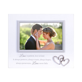 Love is Patient Double Heart Picture Frame Holds 4"x6" Photo
