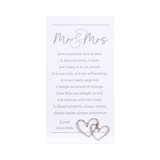 Mr. & Mrs. Love is Patient Double Heart Sentiment Plaque with Easel Back 8.25"x4.25"
