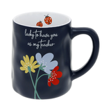 Lucky to Have You as My Teacher 17 Oz. Mug with Flowers and Ladybugs