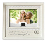 Love Is Patient Frame with Boxed Lace, Rings, Easel and Hanger