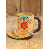 Folk Art Coffe Mug Betty the Cowboy Boot 4.25"