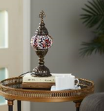 Turkish Multi-Color Mosaic 12" Lamp with LED Bulb