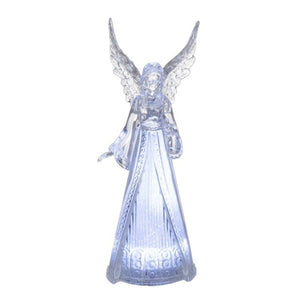 8.5" LED Light Up Clear Acrylic Glitter Angel Figurine