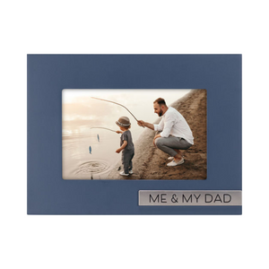 Me & My Dad Blue Picture Frame with Metal Inlay Sentiment Holds 4"x6" Photo