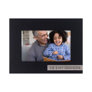 Me & My Grandpa Black Picture Frame with Metal Inlay Sentiment Holds 4"x6" Photo