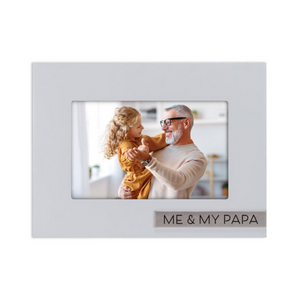 Me & My Papa Gray Picture Frame with Metal Inlay Sentiment Holds 4"x6" Photo