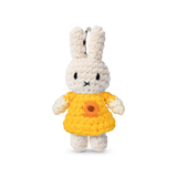 Miffy in Yellow Sunflower Van Gogh Dress Crocheted Plush Stuffed Bunny Key Chain 4"