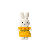 Miffy in Van Gogh Inspired Sunflower Dress with Drape Crocheted Plush Stuffed Bunny 10"