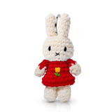 Miffy in Yellow Tulip Red Dress Crocheted Plush Stuffed Bunny Key Chain 4"