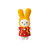 Miffy in Yellow Tulip Red Dress with Yellow Hat Crocheted Plush Stuffed Bunny 10"
