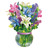 Mini Lilies & Lupines Fresh Cut Paper Flowers Pop-Up Bouquet