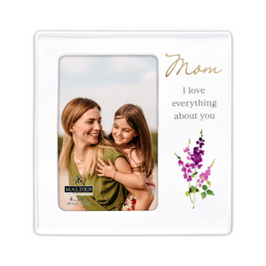 4x6 Mom I Love Everything About You Floral Ceramic Picture Frame