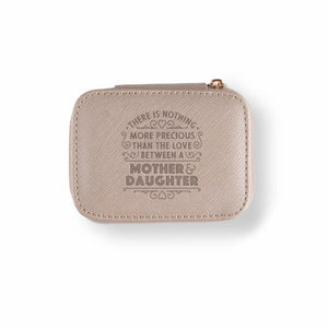Personalized Travel Jewelry Box in Gold with Debossed Title Mother & Daughter and Message There is nothing more precious than the love between a mother & daughter