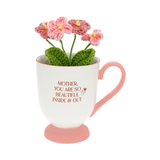 Mother You Are Beautiful 13 Oz. Mug with Removable Crocheted Flowers