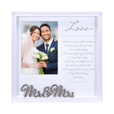 Mr. & Mrs. Love is Patient Wedding Picture Frame Holds 5"x7" Photo