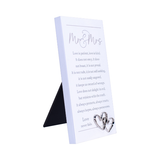 Mr. & Mrs. Love is Patient Double Heart Sentiment Plaque with Easel Back 8.25"x4.25"
