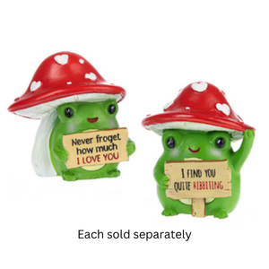 I Love You So Mush Frog with Mushroom Figurine