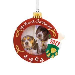 My Fur-st Christmas Pets 2023 Photo Frame Hallmark Ornament