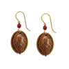Silver Forest Leaf on Oval Earrings